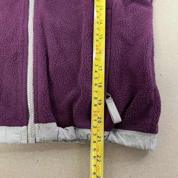 The North Face Denali Fleece Jacket Girls Medium Purple Gray Polartec Full Zip - Picture 3 of 16